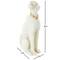 10" Cream Sitting Dog Sculpture with Gold Collar
